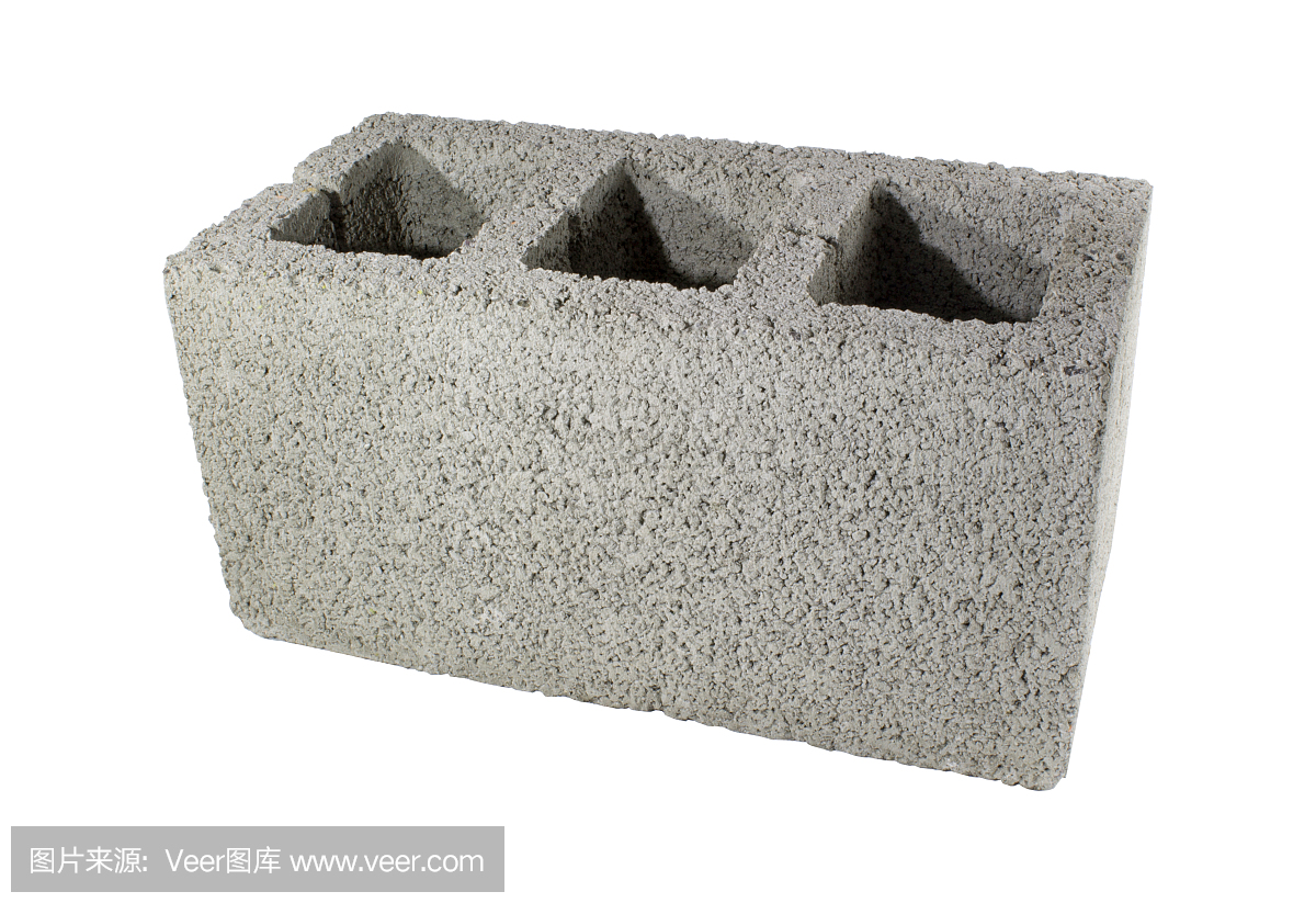 用于建筑隔离的混凝土灰色砌块。